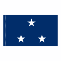 Navy 3 Star Blue Admiral Flag - Pole Hem