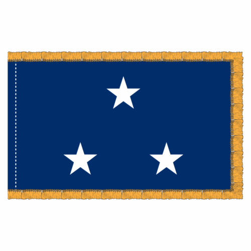 Navy 3 Star Blue Admiral Flag Fringe Finish