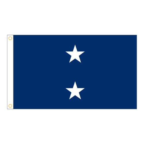 Navy 2 Star Blue Admiral Flag Grommets Finish
