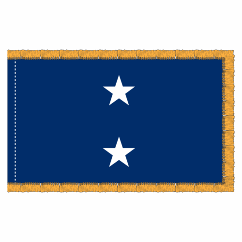 Navy 2 Star Blue Admiral Flag Fringe Finish