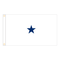Navy 1 Star White Admiral Flag - Grommets
