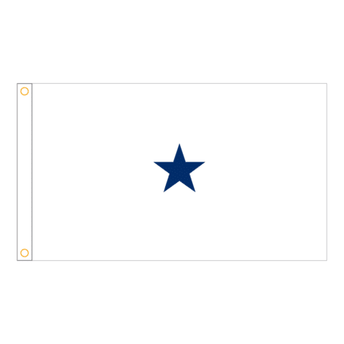 Navy 1 Star White Admiral Flag Grommets Finish