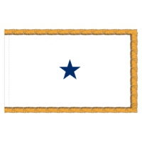 Navy 1 Star White Admiral Flag - Fringe