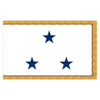 Navy 3 Star White Admiral Flag - Fringe