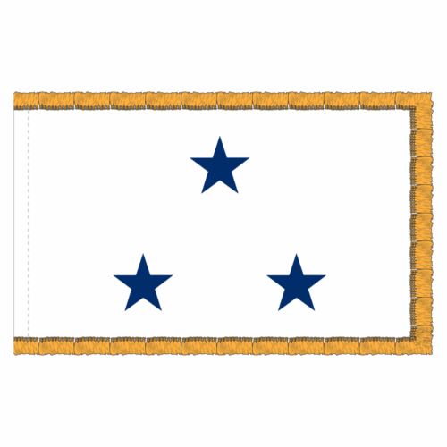 Navy 3 Star White Admiral Flag Fringe Finish