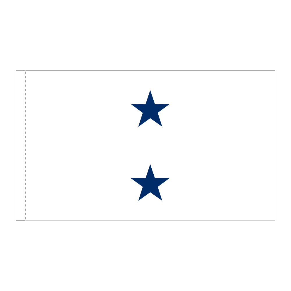 Navy 2 Star White Admiral Flag - Pole Hem 2 Navy 2 Star White Admiral Flag Pole Hem Finish