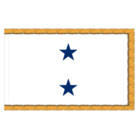 Navy 2 Star White Admiral Flag - Fringe