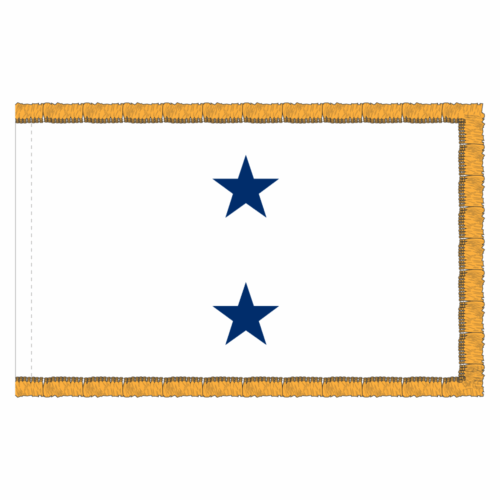 Navy 2 Star White Admiral Flag Fringe Finish