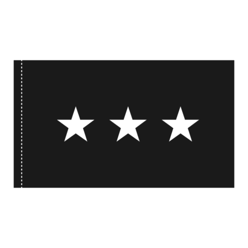 US Space Force 3 Star General Officer Flag - Pole Hem