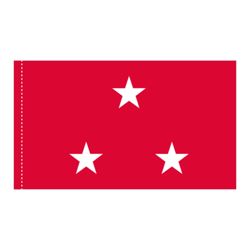 USMC 3 Star General Officer Flag - Pole Hem