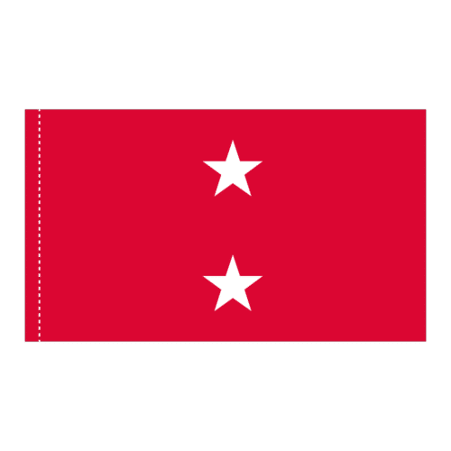 USMC 2 Star General Officer Flag - Pole Hem