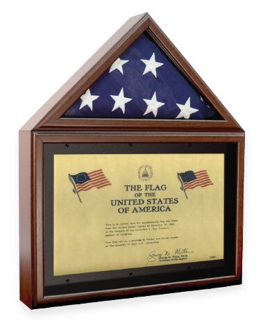 Capitol Flag Certificate Display Case Cherry