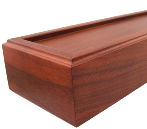 Pedestal Urn Flag Case Heirloom Walnut