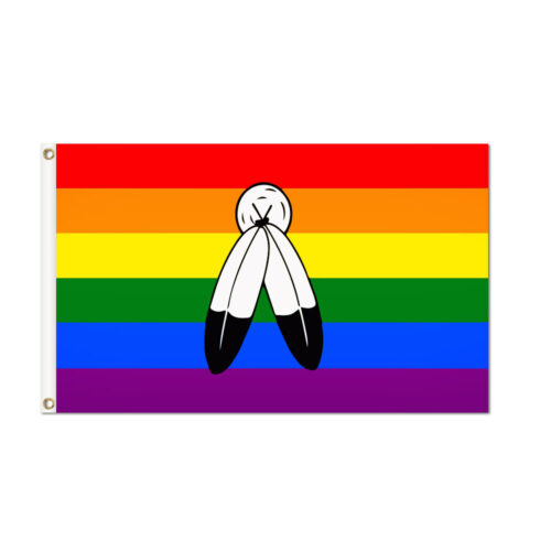 Two-Spirit Pride Flag Grommets Finish