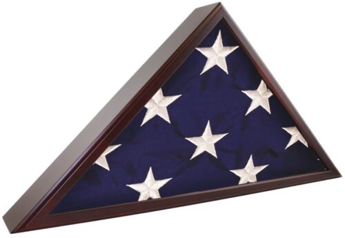 Veteran Flag Case Cherry with glass front