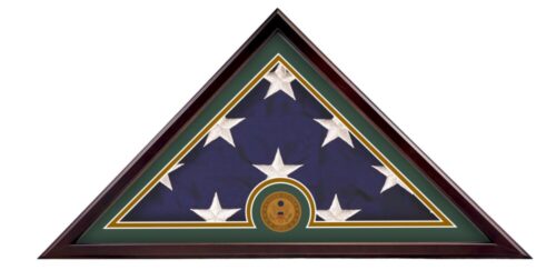 Veteran Freedom Flag Case Army with Cherry Finish and Glass Front