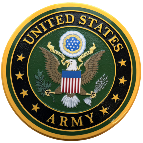 Army Wall Seal Painted Wood Finish